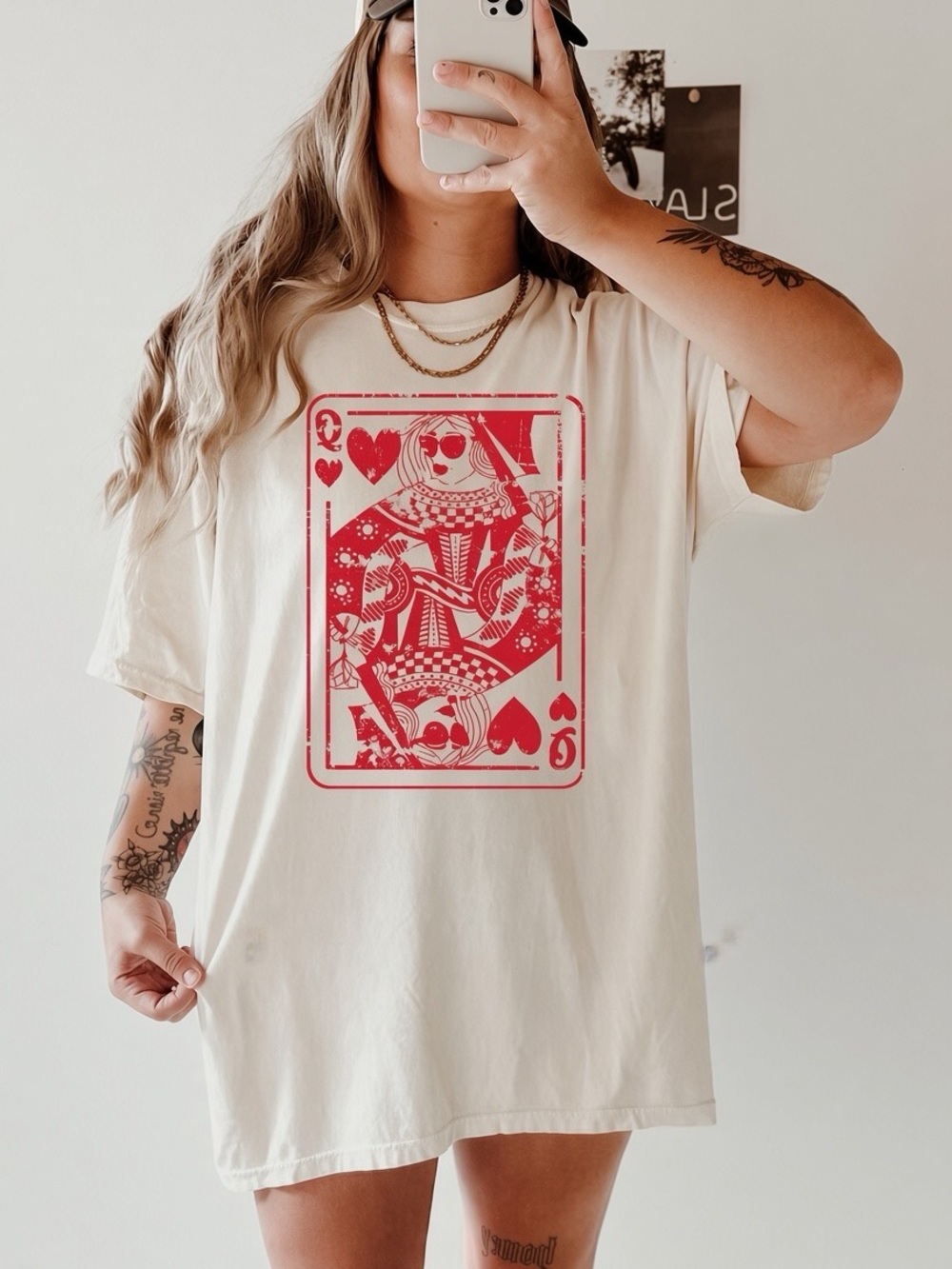 Comfort Colors Tee Queen of Hearts Playing Card Trendy Western Graphic T-Shirt